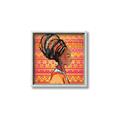 Picture of African Woman on Orange  _GroupedProduct_Square_Canvas_Framed_