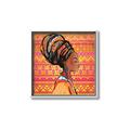 Picture of African Woman on Orange  _GroupedProduct_Square_Canvas_Framed_