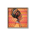 Picture of African Woman on Orange  _GroupedProduct_Square_Canvas_Framed_