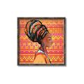Picture of African Woman on Orange  _GroupedProduct_Square_Canvas_Framed_