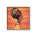 Picture of African Woman on Orange  _GroupedProduct_Square_Canvas_Framed_
