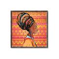 Picture of African Woman on Orange  _GroupedProduct_Square_Canvas_Framed_