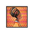 Picture of African Woman on Orange  _GroupedProduct_Square_Canvas_Framed_