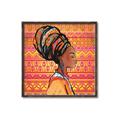 Picture of African Woman on Orange  _GroupedProduct_Square_Canvas_Framed_