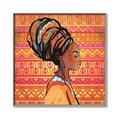 Picture of African Woman on Orange  _GroupedProduct_Square_Canvas_Framed_