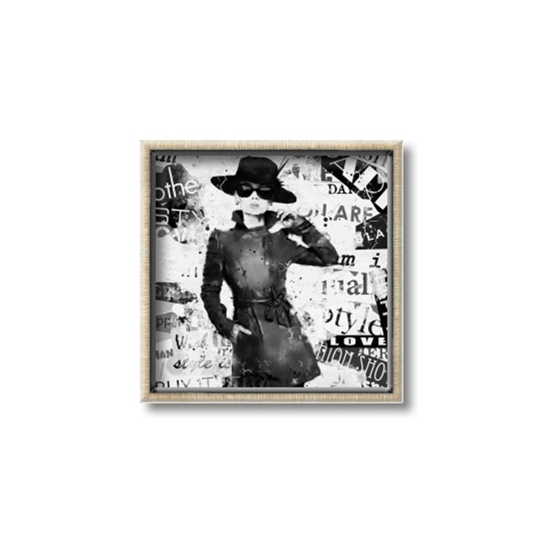Picture of Newspaper Fashion _GroupedProduct_Square_Canvas_Framed_