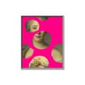 Picture of Neon Pink Circles _GroupedProduct_Rectangle_Portrait_Canvas_Framed_