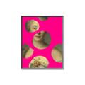 Picture of Neon Pink Circles _GroupedProduct_Rectangle_Portrait_Canvas_Framed_
