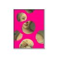 Picture of Neon Pink Circles _GroupedProduct_Rectangle_Portrait_Canvas_Framed_