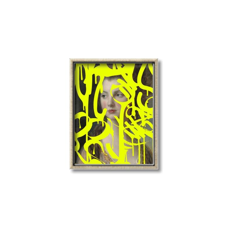Picture of Neon Yellow Graffiti _GroupedProduct_Rectangle_Portrait_Canvas_Framed_