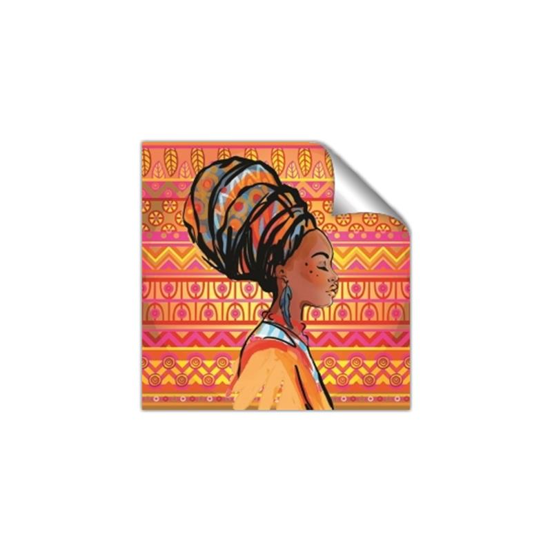 Picture of African Woman on Orange  _GroupedProduct_Square_Unframed_Print_Only_