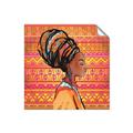 Picture of African Woman on Orange  _GroupedProduct_Square_Unframed_Print_Only_