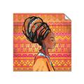 Picture of African Woman on Orange  _GroupedProduct_Square_Unframed_Print_Only_