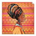 Picture of African Woman on Orange  _GroupedProduct_Square_Unframed_Print_Only_