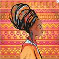 Picture of African Woman on Orange  _GroupedProduct_Square_Unframed_Print_Only_