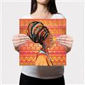 Picture of African Woman on Orange  _GroupedProduct_Square_Canvas_