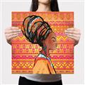 Picture of African Woman on Orange  _GroupedProduct_Square_Canvas_