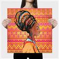 Picture of African Woman on Orange  _GroupedProduct_Square_Canvas_