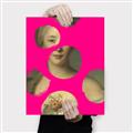 Picture of Neon Pink Circles _GroupedProduct_Rectangle_Portrait_Canvas_