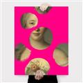 Picture of Neon Pink Circles _GroupedProduct_Rectangle_Portrait_Canvas_