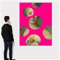 Picture of Neon Pink Circles _GroupedProduct_Rectangle_Portrait_Canvas_
