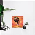 Picture of African Woman on Orange  _GroupedProduct_Square_Canvas_