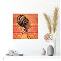Picture of African Woman on Orange  _GroupedProduct_Square_Canvas_