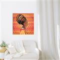 Picture of African Woman on Orange  _GroupedProduct_Square_Canvas_