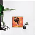 Picture of African Woman on Orange  _GroupedProduct_Square_Canvas_Framed_