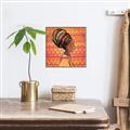 Picture of African Woman on Orange  _GroupedProduct_Square_Canvas_Framed_