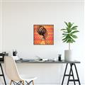 Picture of African Woman on Orange  _GroupedProduct_Square_Canvas_Framed_