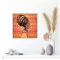 Picture of African Woman on Orange  _GroupedProduct_Square_Canvas_Framed_