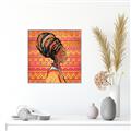 Picture of African Woman on Orange  _GroupedProduct_Square_Canvas_Framed_
