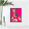 Picture of Neon Pink Circles _GroupedProduct_Rectangle_Portrait_Canvas_Framed_