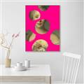 Picture of Neon Pink Circles _GroupedProduct_Rectangle_Portrait_Canvas_Framed_