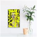 Picture of Neon Yellow Graffiti _GroupedProduct_Rectangle_Portrait_Canvas_Framed_