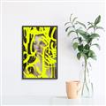 Picture of Neon Yellow Graffiti _GroupedProduct_Rectangle_Portrait_Canvas_Framed_