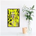 Picture of Neon Yellow Graffiti _GroupedProduct_Rectangle_Portrait_Canvas_Framed_