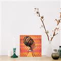 Picture of African Woman on Orange  _GroupedProduct_Square_Unframed_Print_Only_