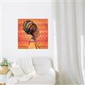 Picture of African Woman on Orange  _GroupedProduct_Square_Unframed_Print_Only_