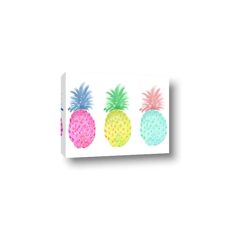 Picture of Colored three pineapples  _GroupedProduct_Rectangle_Landscape_Canvas_