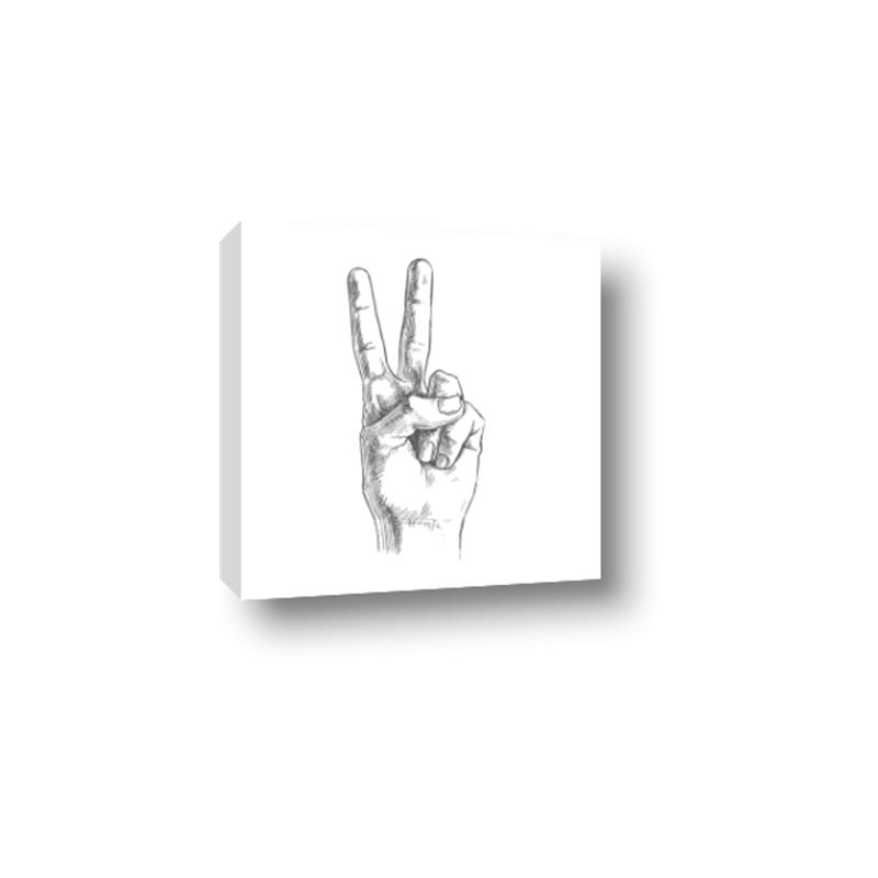 Picture of Peace Sign Hand _GroupedProduct_Square_Canvas_