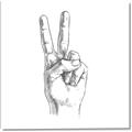 Picture of Peace Sign Hand _GroupedProduct_Square_Canvas_