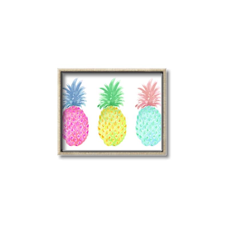 Picture of Colored three pineapples  _GroupedProduct_Rectangle_Landscape_Canvas_Framed_