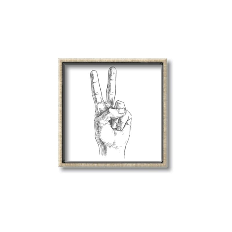 Picture of Peace Sign Hand _GroupedProduct_Square_Canvas_Framed_