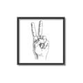 Picture of Peace Sign Hand _GroupedProduct_Square_Canvas_Framed_