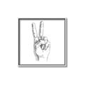 Picture of Peace Sign Hand _GroupedProduct_Square_Canvas_Framed_