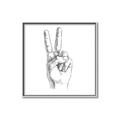 Picture of Peace Sign Hand _GroupedProduct_Square_Canvas_Framed_