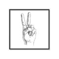 Picture of Peace Sign Hand _GroupedProduct_Square_Canvas_Framed_