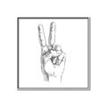 Picture of Peace Sign Hand _GroupedProduct_Square_Canvas_Framed_